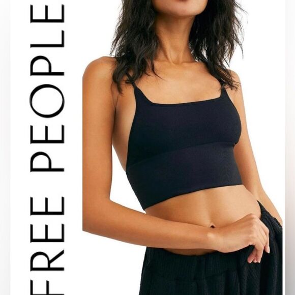Free People Andi Square Neck Seamless Bra Black Size XS NWT - Picture 4 of 11
